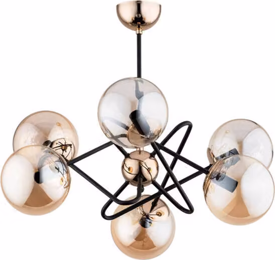 Lampada da soffitto decorativa con 6 sfere dorate VIRGINIA 6xE14 10W ALF63103 Alfa