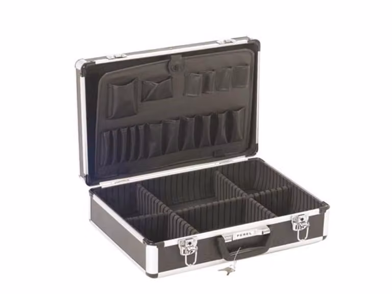 Valigia portautensili in alluminio - 455 X 330 X 152 Mm - 22,8 L - Nera