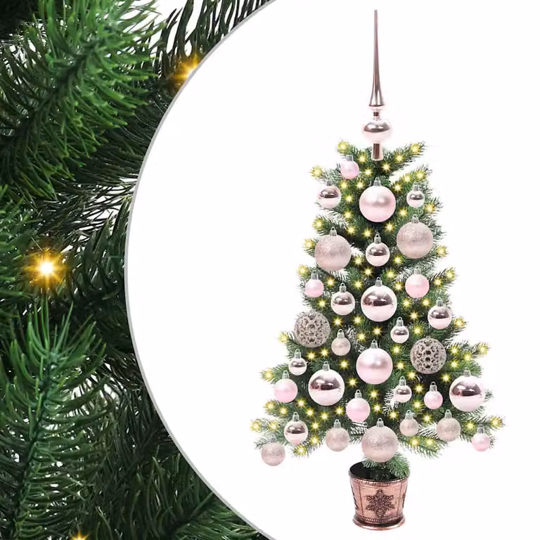 Albero di Natale a cono vidaXL con 150 LED luce bianca calda, Verde, Altezza: 65 cm