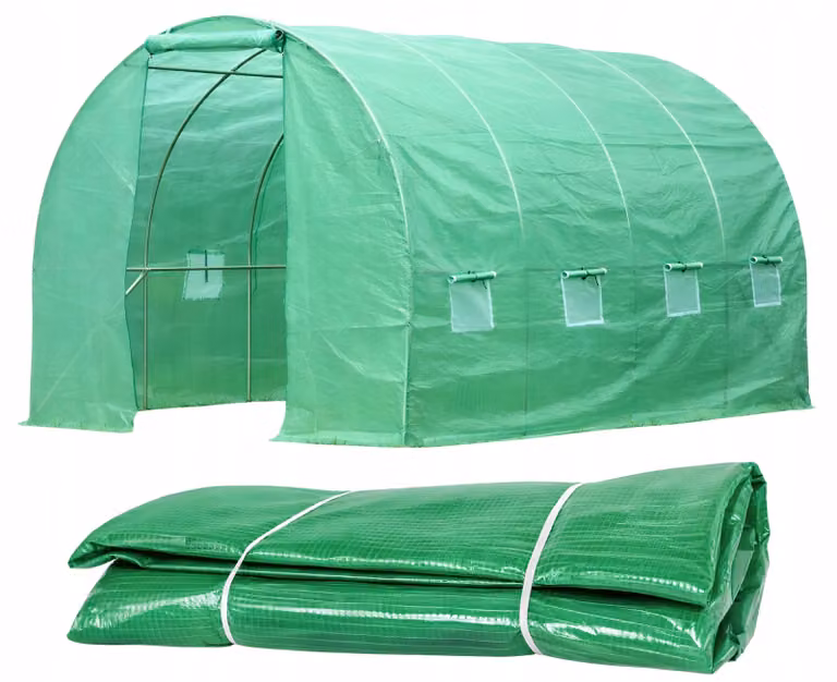 Ekspand | Telo per serra - Verde - 3x4,5 m - Resistente ai raggi UV - 8 finestre