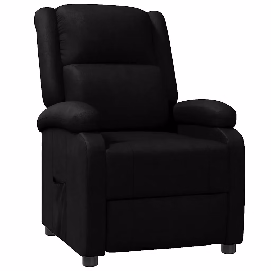 Poltrona Reclinabile Relax vidaXL in Similpelle Nera con Braccioli e Regolazione Manuale – 2