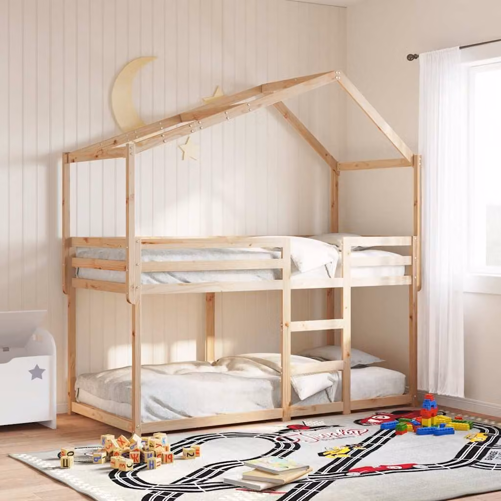 vidaXL Tetto per Letto Bambini in Legno Massello di Pino, L/P/H: 203 x 80,5 x 142 cm