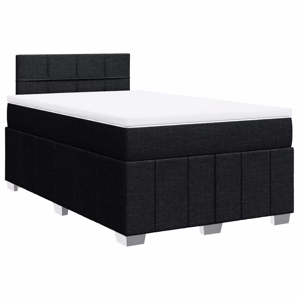 SYFAX™ Giroletto a Molle con Materasso Nero 120x190 cm in Tessuto