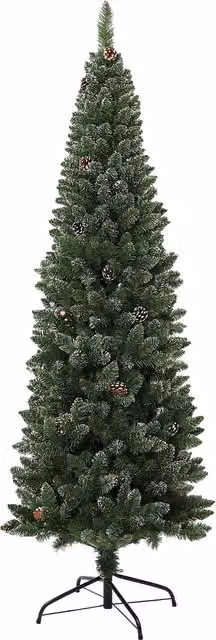 Albero di Natale Innevato HOMCOM Bianco e Verde, Altezza: 180 cm
