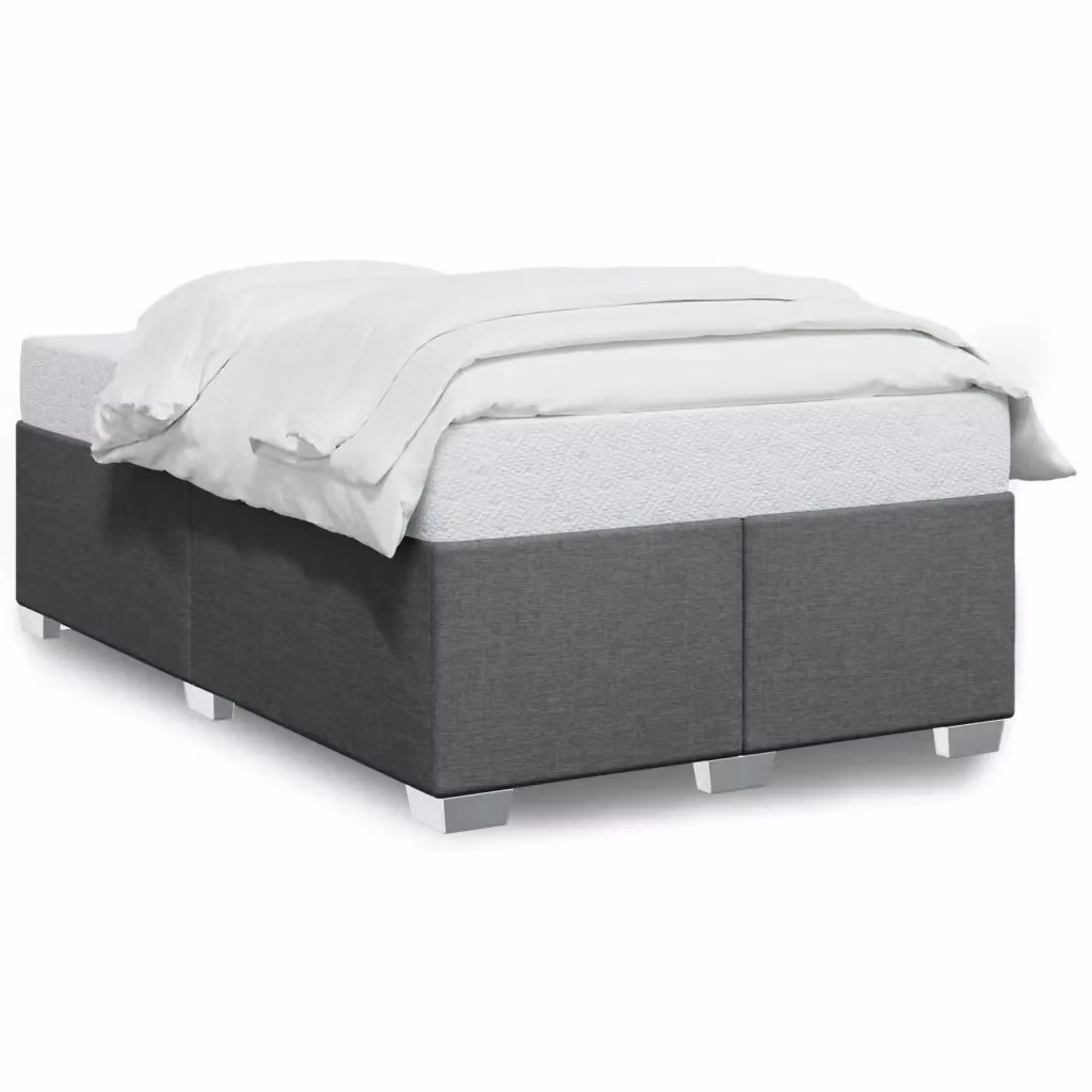 vidaXL Giroletto senza materasso in tessuto grigio con doghe in legno L/P: 120 x 200 cm – 2