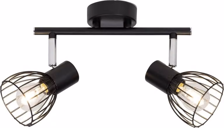 Lampada BRILLANTE Tubo spot Blacky 2flg nero | 2x D45, E14, 40W, adatto a lampade a goccia (non incluse) | Adatto a lampade LED
