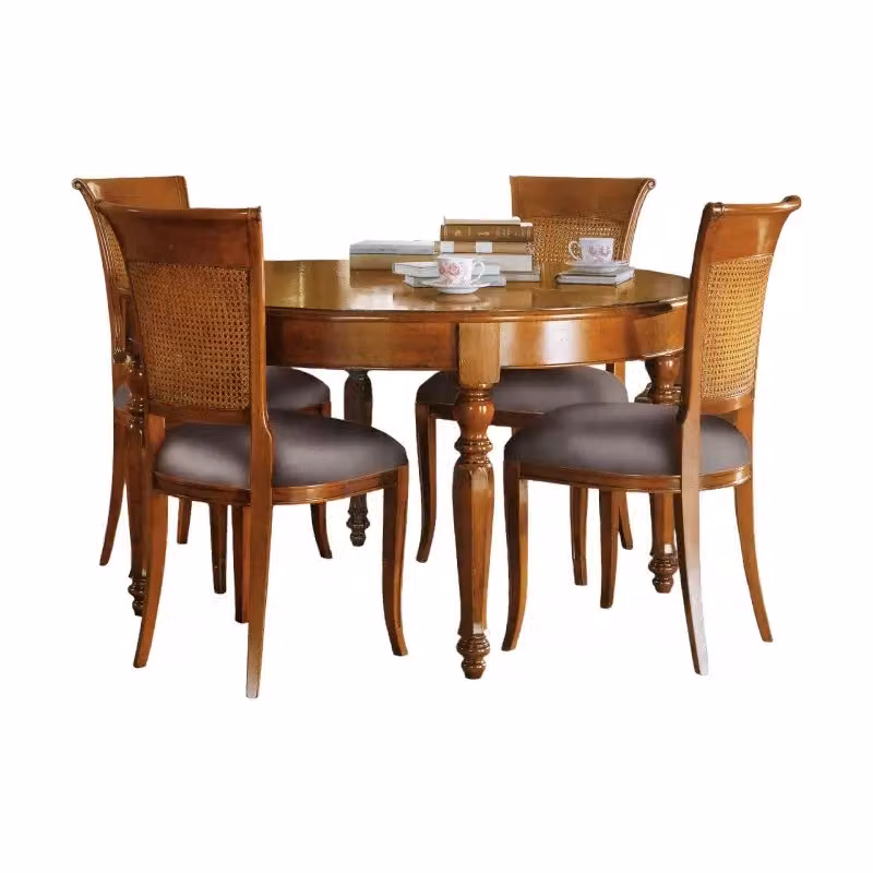 Tavolo rotondo allungabile in legno massello Bassano marrone Mobili 2G L: 140 cm, H: 78 cm – 2