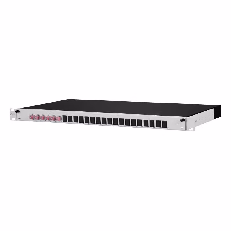 Metz Connect OpDAT slide Patchfeld splice 6xLC-D (viola), OM4, grigio 1502677506-E