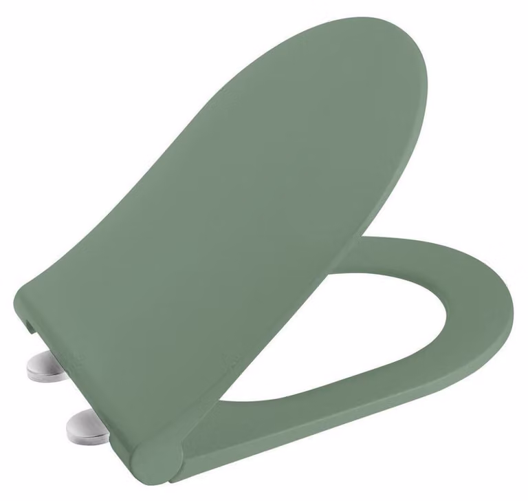 Sedile per WC BRILLA, SLIM, chiusura morbida, verde opaco