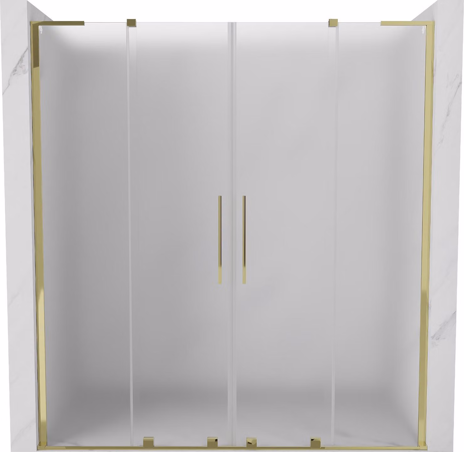 Mexen Velar L Duo porta doccia scorrevole 200 cm, satinato, dorato - 871-200-003-32-50