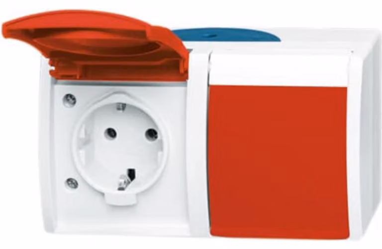 Busch-Jaeger 4011395993323 Steckdose Rot - Weiß (2084-0-0700)