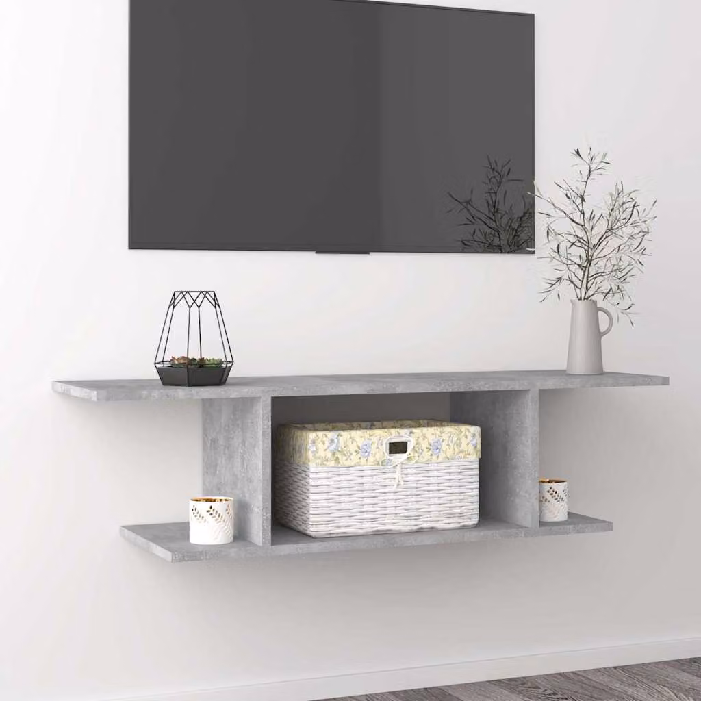 vidaXL Mobile Porta TV a Parete Grigio Cemento L: 103 cm, P: 30 cm, H: 26,5 cm
