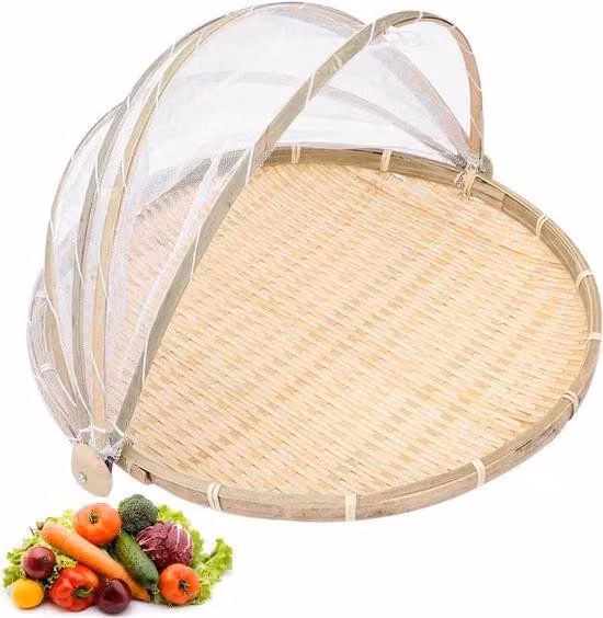 Tappetino da picnic in bambù - portatile - con zanzariera