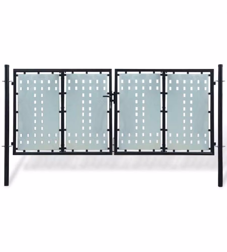 Cancello per Recinzione Singolo Nero 300 x 175 cm