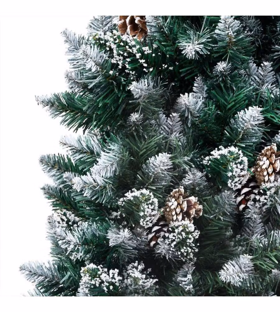 Set Albero Natale Artificiale con LED Palline e Pigne 240 cm