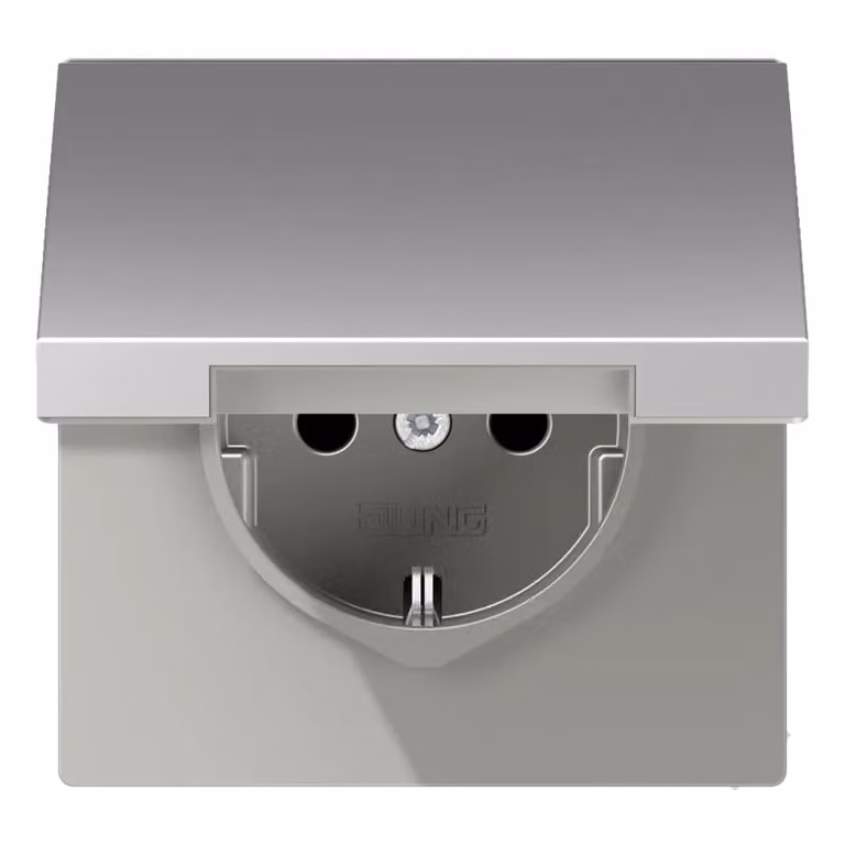 Jung AL1520NKL Presa Schuko con coperchio ribaltabile senza gancio