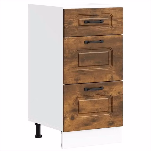 Mobile da cucina Kalmar pratico portaoggetti piedini regolabili 40 x 46 x 81,5 cm in legno multistrato rovere fumo 02_0050477