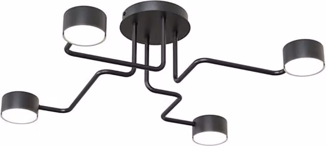 Plafoniera Moderna Opis Luceart-Classic in Acciaio Nero con 4 Luci GX53
