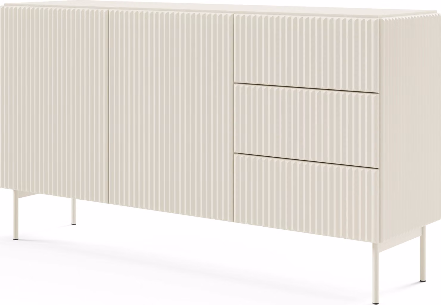 Comò, in cachemire, dimensioni: 147 x 81 cm, 2 cassetti di 39 x 8 cm ciascuno