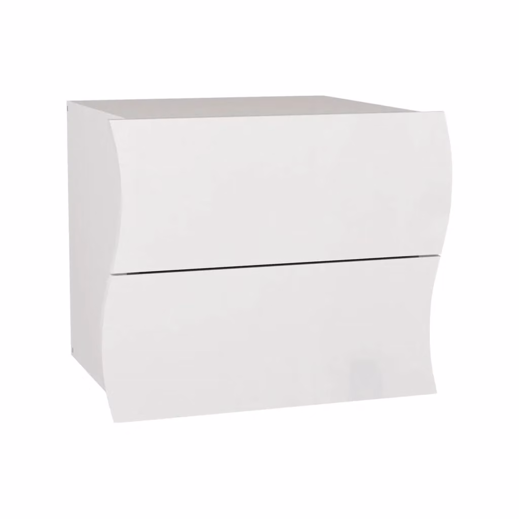 Comodino moderno Thanatos DMORA Bianco lucido L: 50 cm, P: 40 cm, H: 41 cm – 2