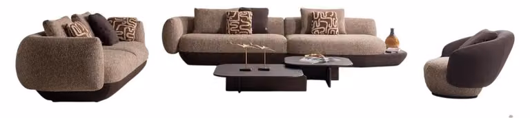 Stilvolle Beige Sofagarnitur Relaxsofa Designer 4-Sitzer Couchtisch
