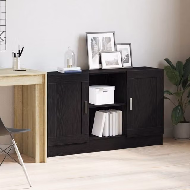 Credenza moderna vidaXL in MDF nero L 120 x P 30,5 x H 70 cm