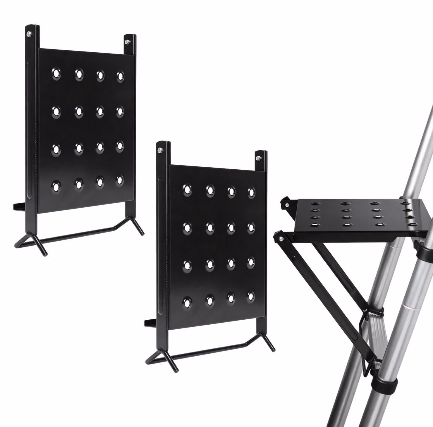 Solidchoice - Piattaforma di lavoro per scale, piattaforma di supporto con capacità portante di 150 kg, confezione da 2 pezzi