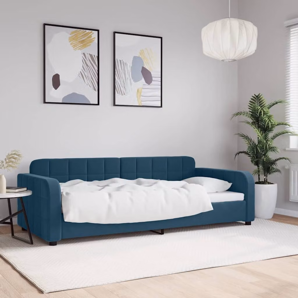 Letto da giorno vidaXL in velluto blu per camera da letto o soggiorno L/P: 200 x 90 cm
