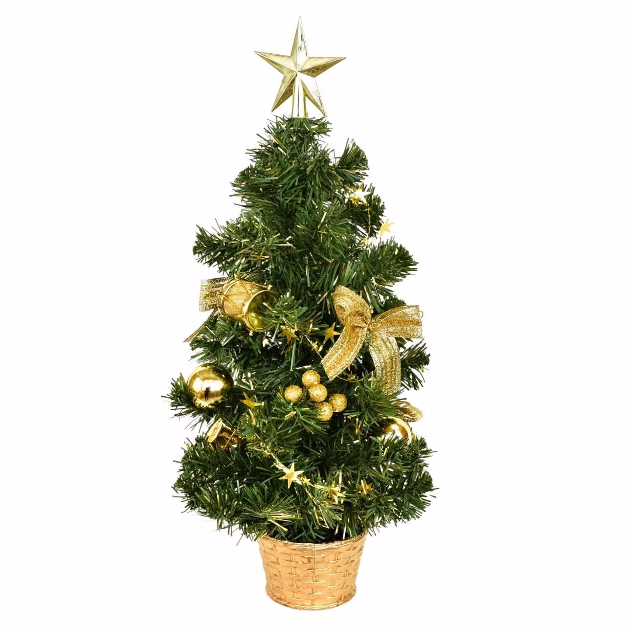 Albero decorato con stella dorata 45 cm