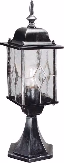 Lampada da esterno a colonna Wexford di Elstead, colore nero, con vetro trasparente e attacco E27 60W
