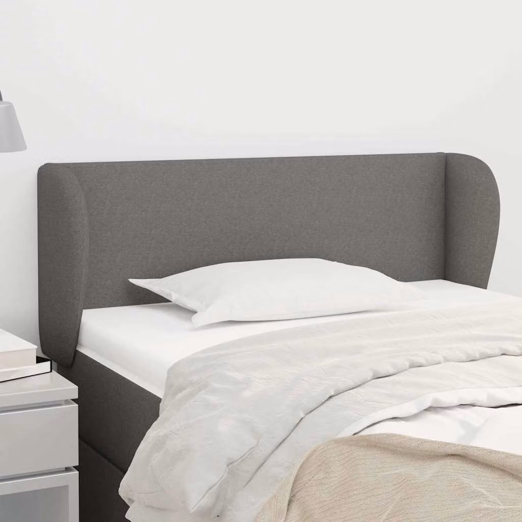 Testiera ad orecchio vidaXL in tessuto grigio scuro, L: 83 cm, P: 23 cm, H: 78-88 cm