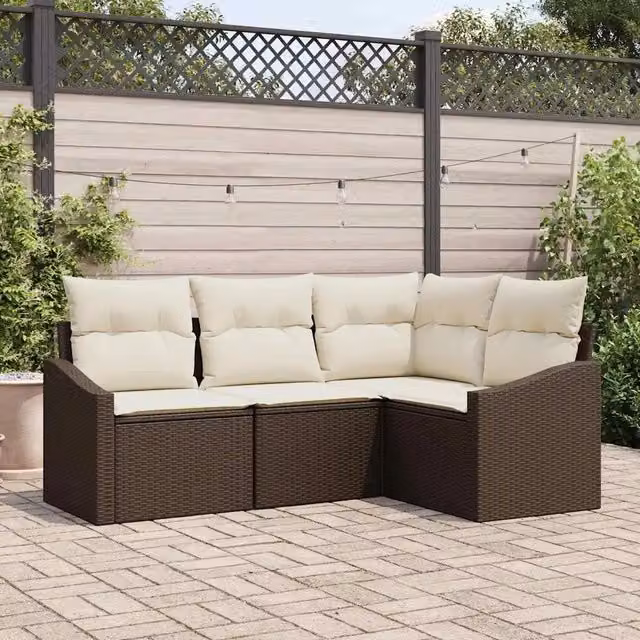 Set di divani 4 pz Marrone polyrattan 3346698