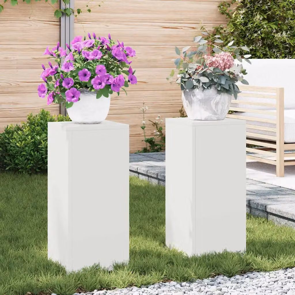vidaXL Supporto per piante 2 pz Bianco 24 x 24 x 55 cm