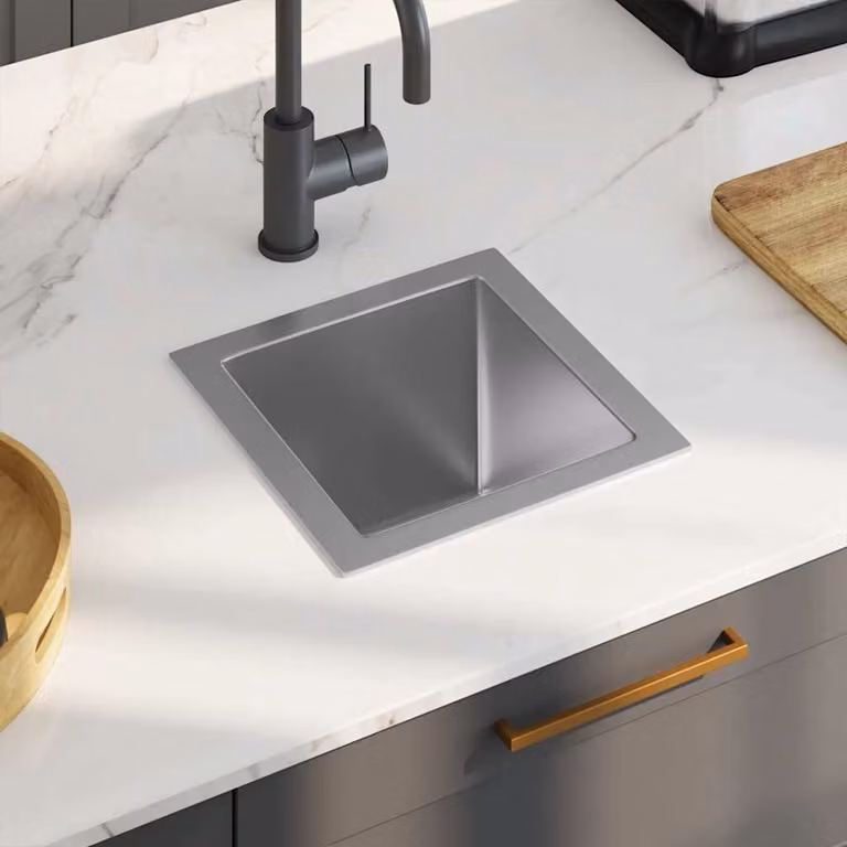Lavello da cucina lavorato a mano vidaXL in acciaio inox color argento L/P/H: 30 x 30 x 20 cm