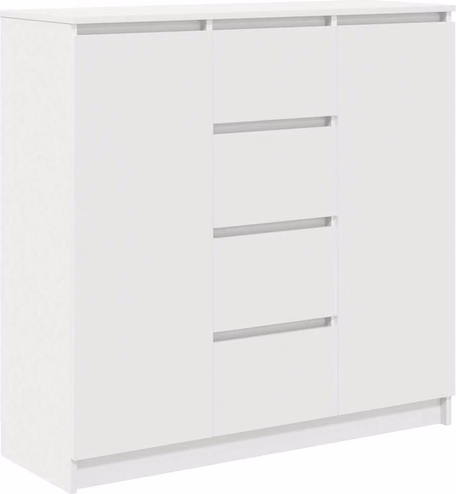 Credenza con Cassetti Bianco 100,5x35x98,5 cm Legno Multistrato