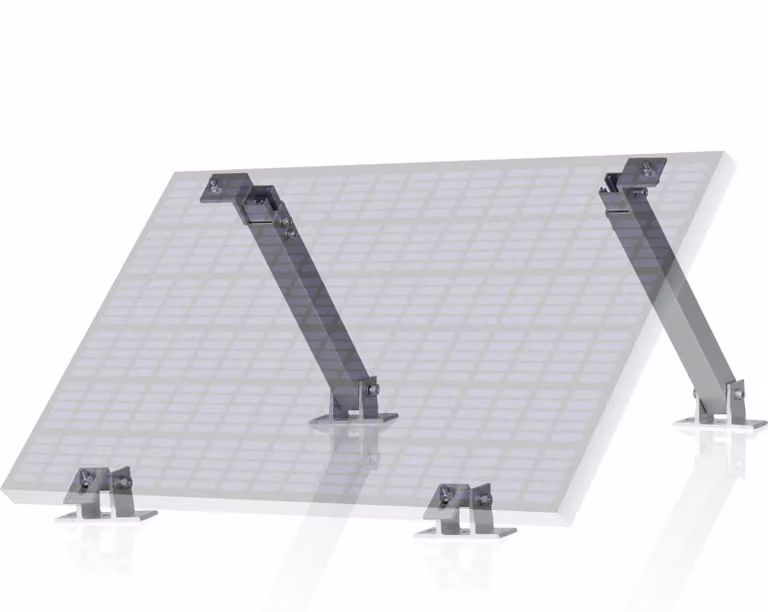 Supporto universale per pannelli solari Zelsius con angolo regolabile, set di montaggio in alluminio per un pannello