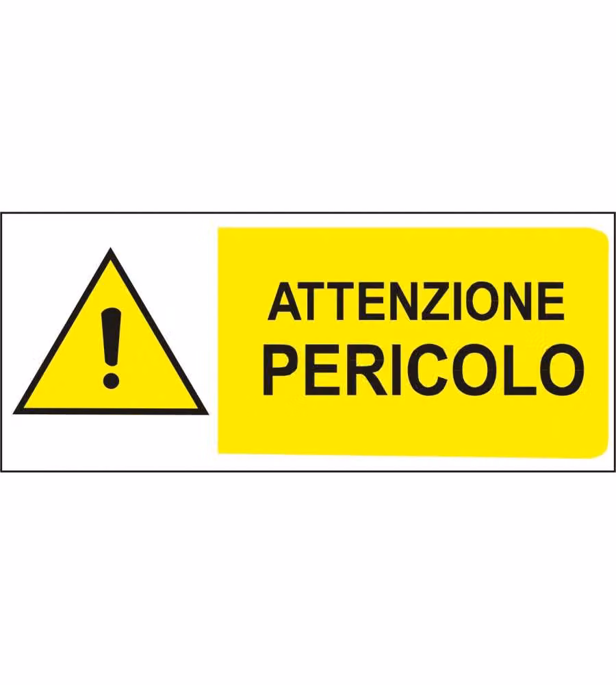 ROSH Segnaletica di Sicurezza Gialla "Attenzione Pericolo" 31x14 cm