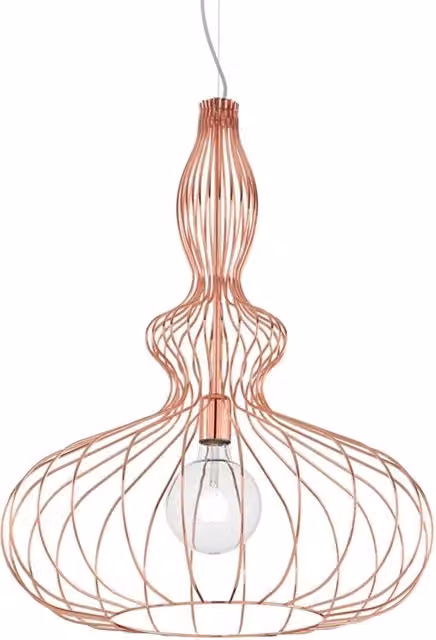 Lampada a sospensione industrial Ideal-lux Clarissa in metallo oro rosa con attacco E27