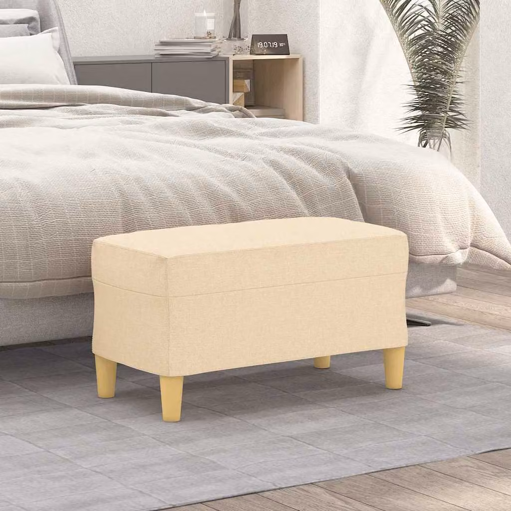 Panca vidaXL in tessuto beige per soggiorno e camera da letto L 70 x P 35 x H 41 cm