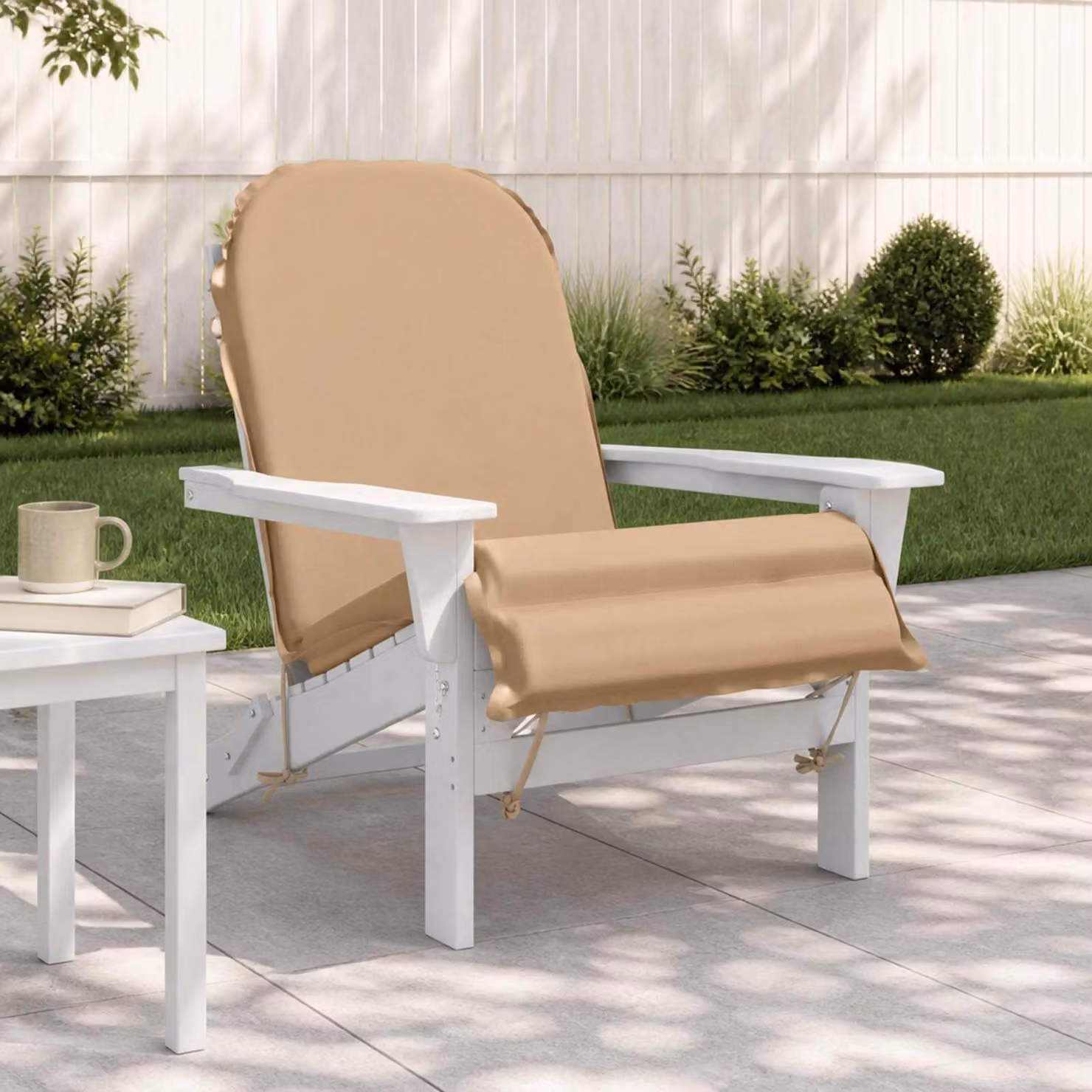 Cuscino per Lounger Sole vidaXL GEMERT in 100% Poliestere Colore Sabbia/Grigio