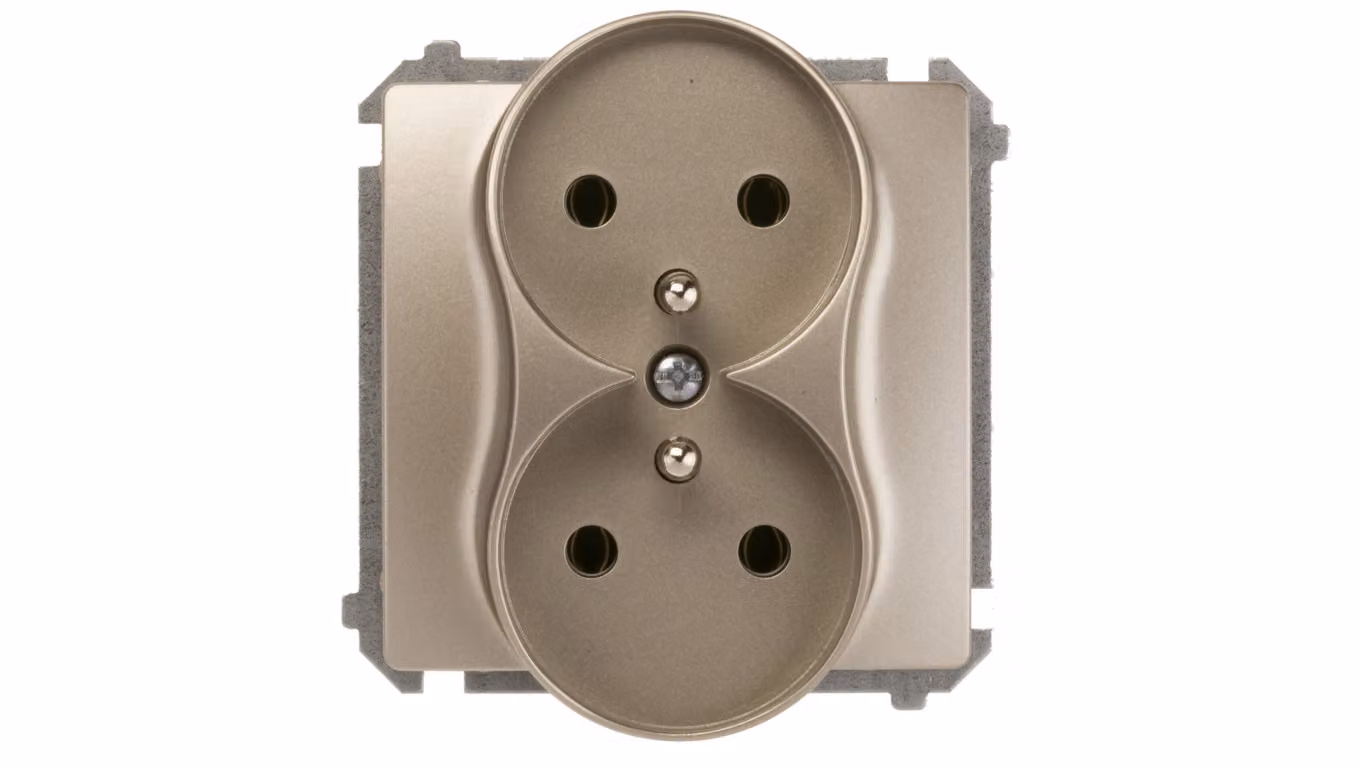Simon Basic Presa doppia c/u 16A IP20 satinato BMGZ2M.01/29