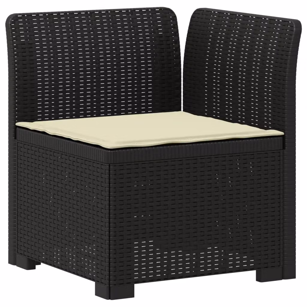 Divano da giardino a 1 posto con cuscino in design moderno effetto rattan colore antracite – 2