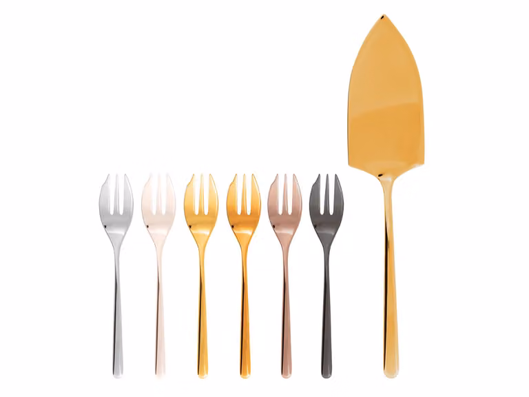 Linear Paletta da Dolce e 6 Forchettine - Multicolor