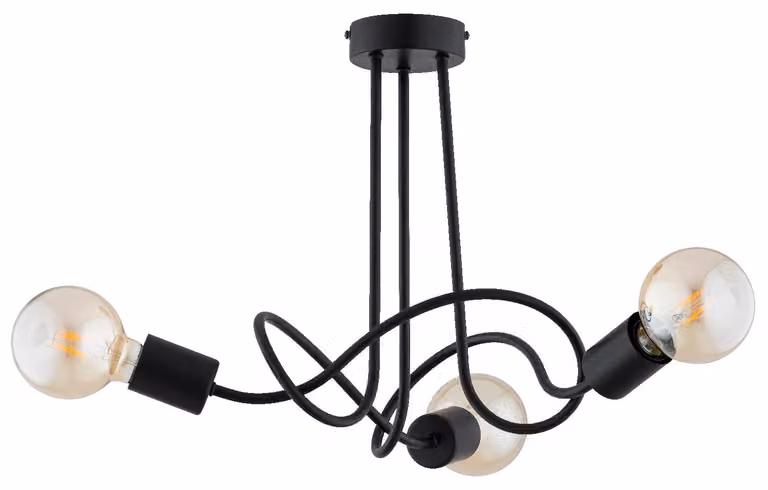 Lampada da soffitto WINGO nera 3xE27x15W in metallo, dimensioni: 36x41x41 cm, IP20, Alfa