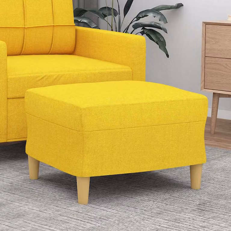 Poggiapiedi vidaXL in tessuto giallo moderno L: 60 cm, P: 50 cm, H: 41 cm
