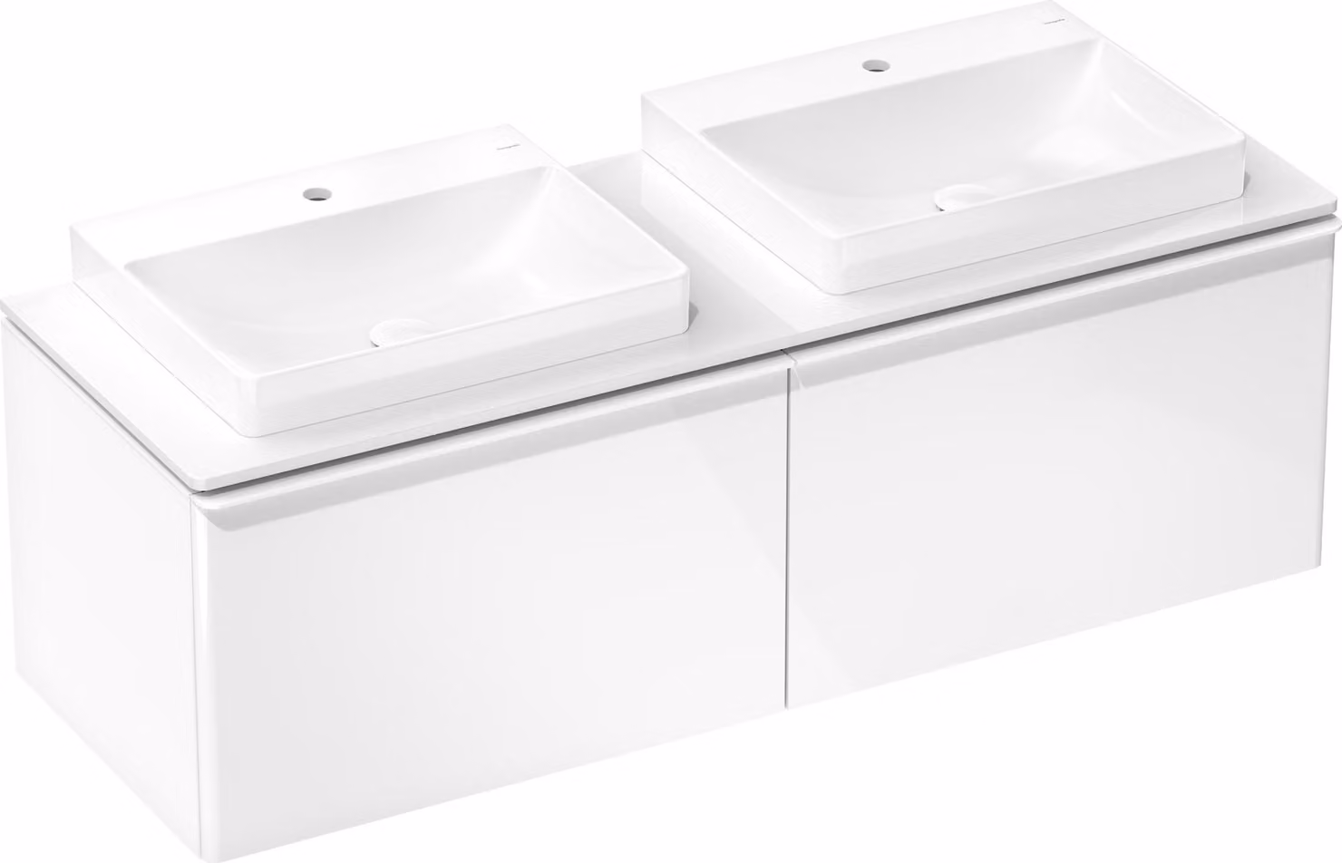 hansgrohe Xelu Q Console avec 2 découpes, 1560x550, pour vasque à poser 600x480mm, polie, 54112050, 54112050