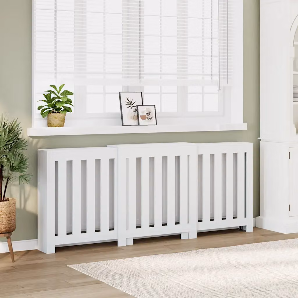 Copertura per radiatori vidaXL in legno MDF Bianco L 205 cm x P 21,5 cm x H 83,5 cm