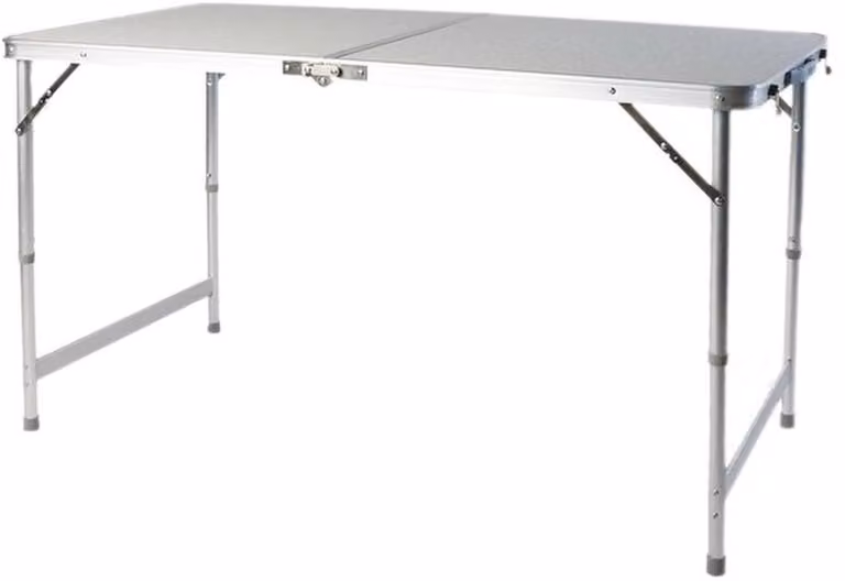 Azomor Tavolo da campeggio pieghevole con piano in MDF grigio e struttura in alluminio