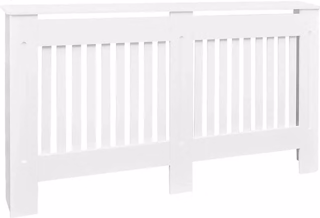 Armadietto Copritermosifone in Legno Multistrato Bianco CFW4258690 L: 152 cm, H: 81,5 cm, P: 19 cm