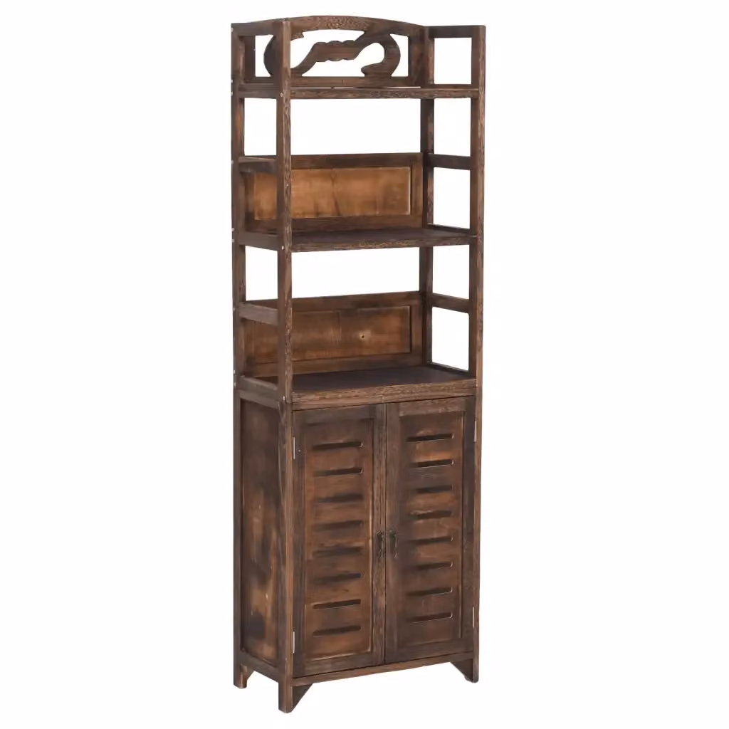 Vetrina vidaXL in legno marrone con ante in vetro e ripiani interni, L/P/H: 46 x 24 x 140 cm – 2